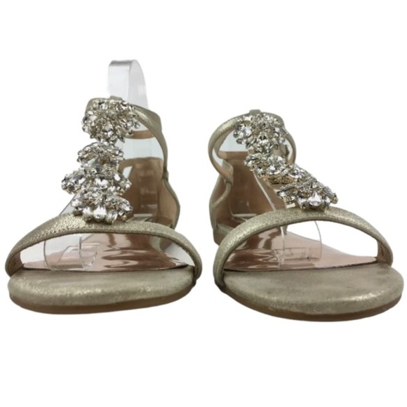 Badgley Mischka Bling Crystals Women Lilli Dress Sandals Size 6 1/2 Silver - Picture 5 of 8